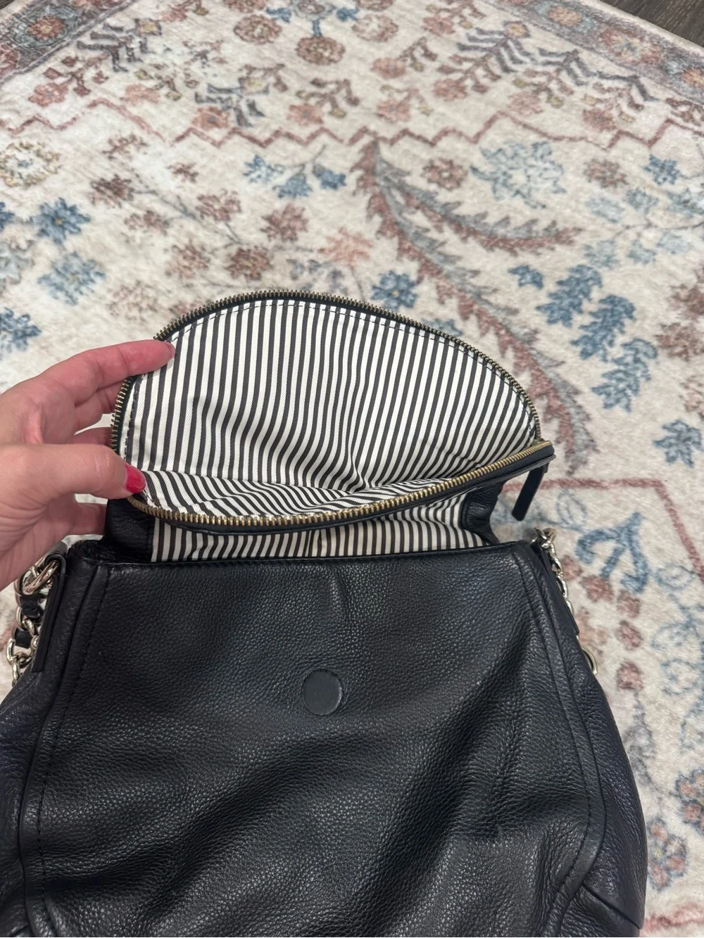kate spade black Cobble Hill Penny pebbled leather bag